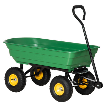 Outsunny 75 Litre Large Garden Cart in Green