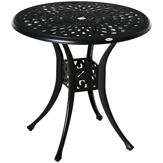 Outsunny 78 cm Round Garden Dining Table in Black