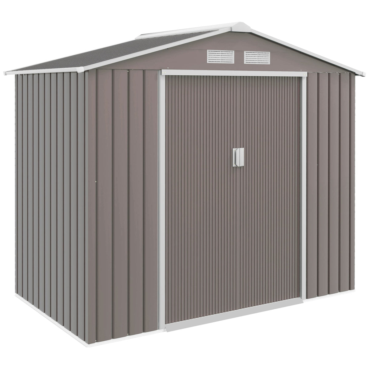 Outsunny Lockable Garden Metal Storage Shed in Grey