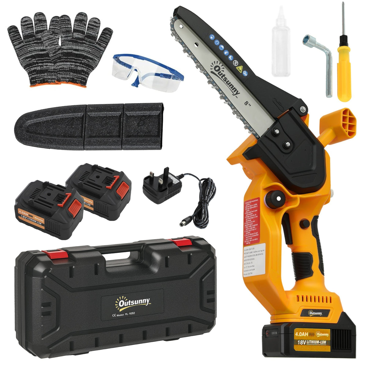 Outsunny Mini Chainsaw Cordless in Orange
