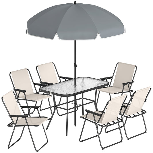 Outsunny 8 Piece Garden Dining Set in Cream