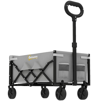 Outsunny 80L Foldable Festival Trolley on Wheels in Grey
