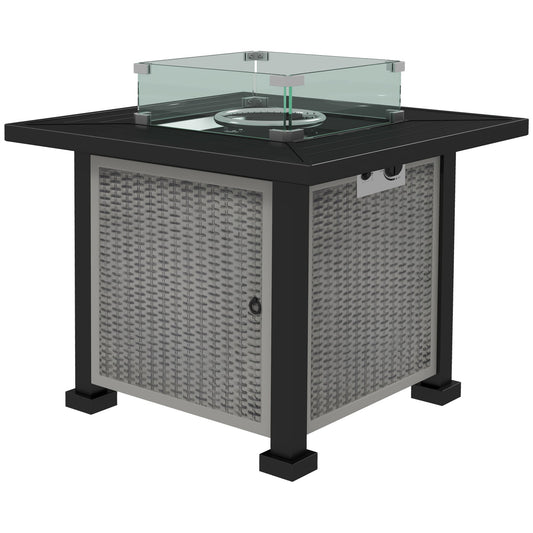 Outsunny 50,000 BTU Gas Fire Pit Table in Grey