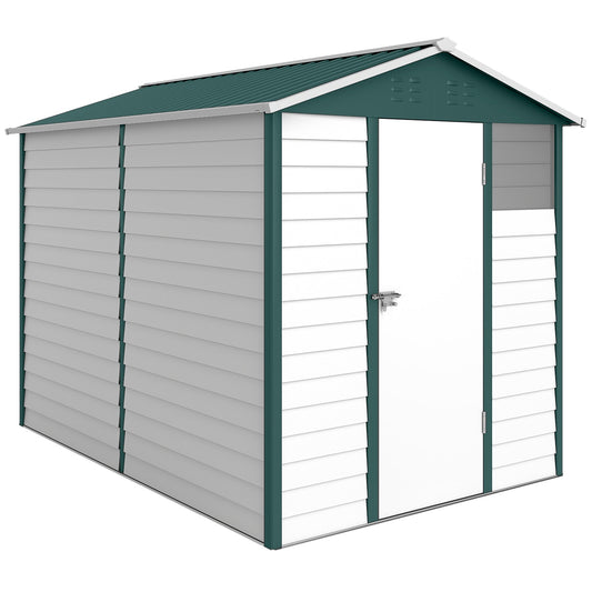 Outsunny Metal Outdoor Garden Shed in Green