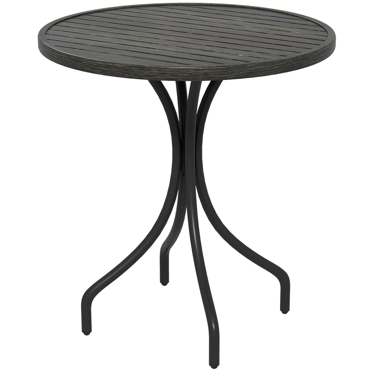 Outsunny a66cm Galvanised Steel Garden Table in Grey Wood Grain