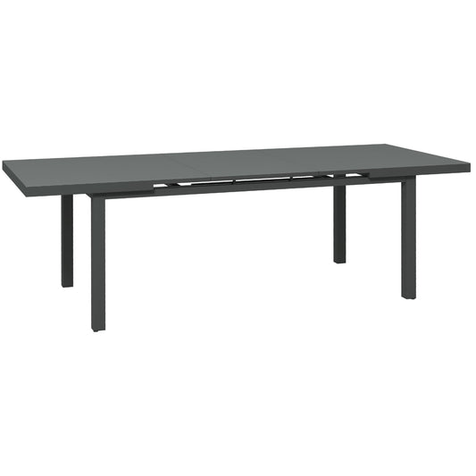Outsunny Aluminium Garden Table for 6-8 in Charcoal Grey