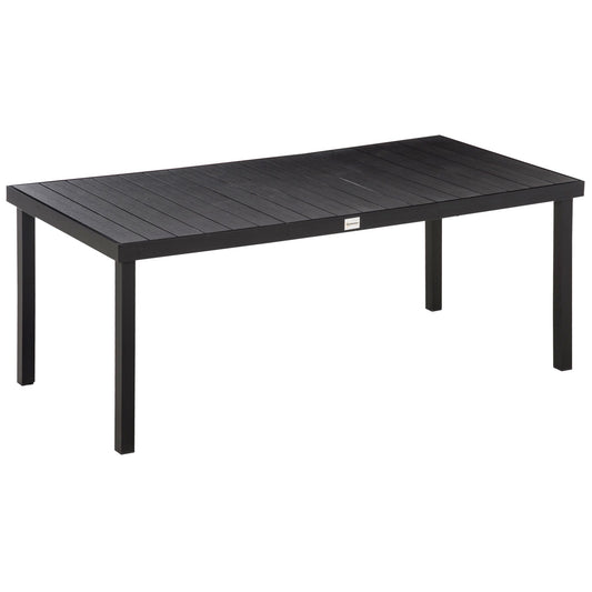 Outsunny Aluminium Outdoor Garden Dining Table for 8 People in Black