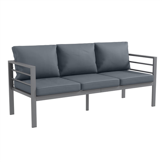 Outsunny Aluminium Three-Seater Garden Bench in Grey