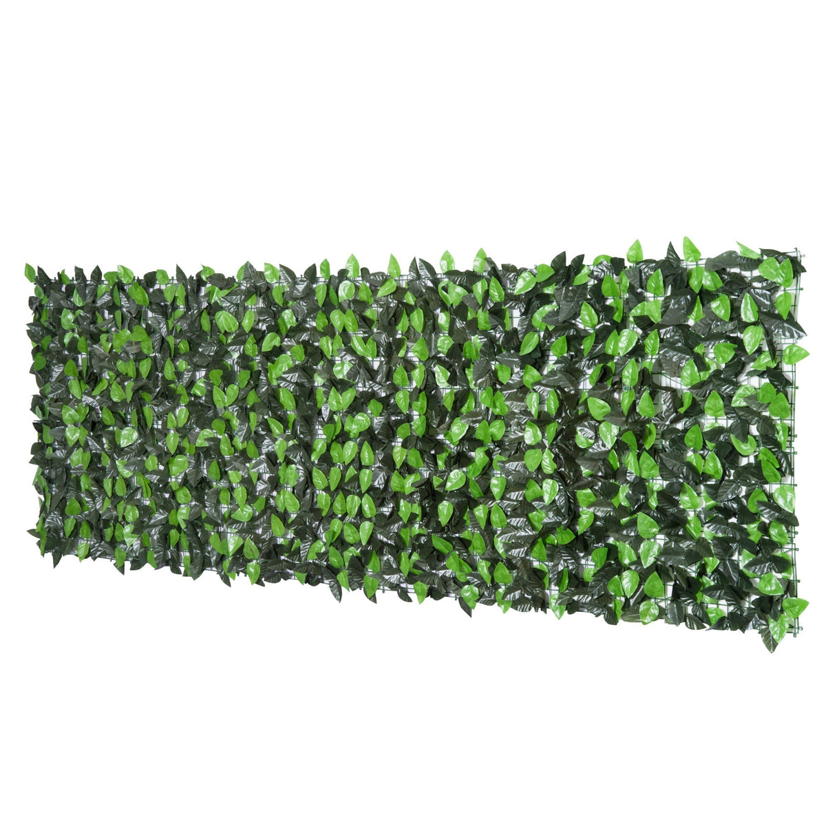 Outsunny Artificial Leaf Hedge Screen Privacy Fence Panel in Light Green and Dark Green