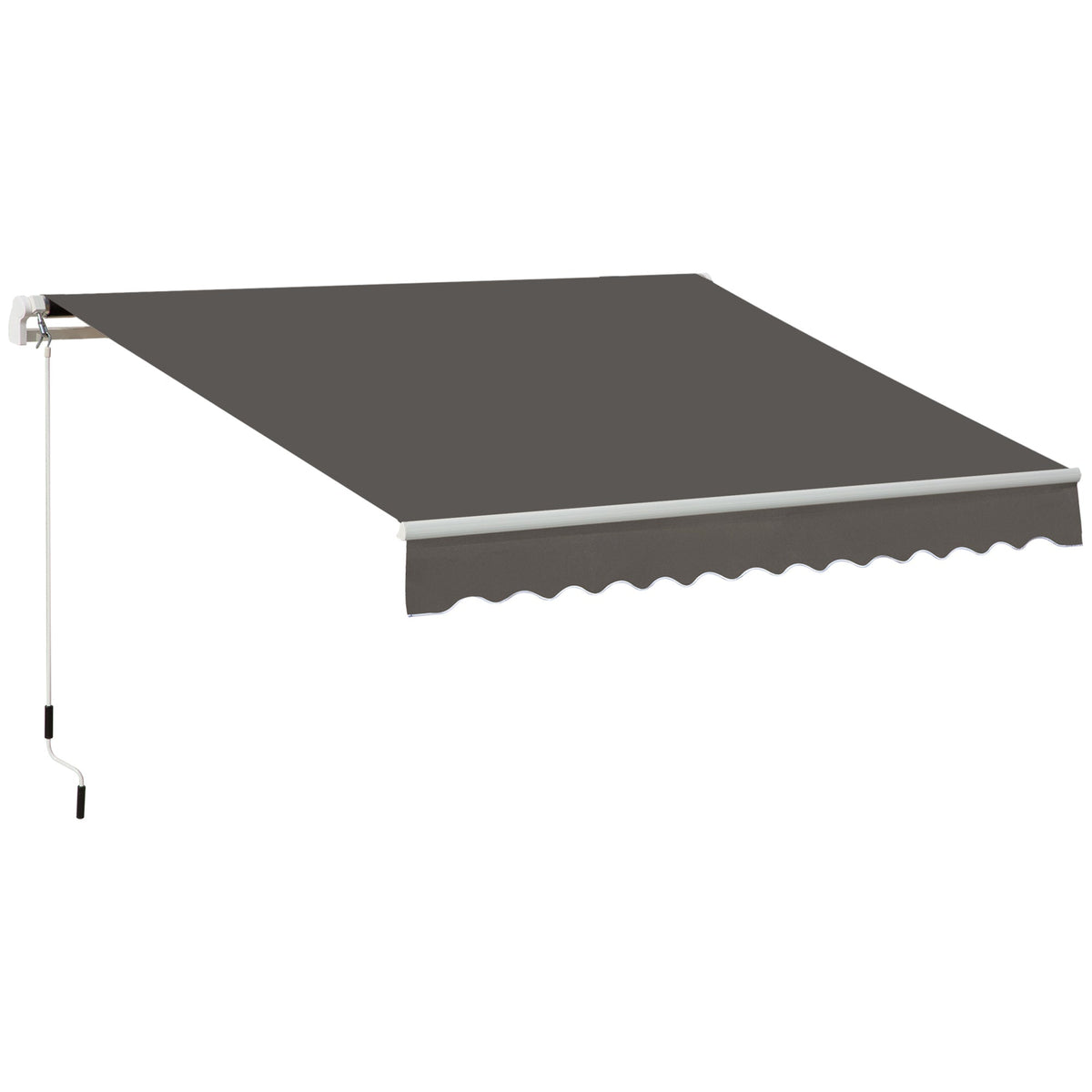 Outsunny Awning Canopy Manual Retractable Porch Sun Shade Shelter in Grey
