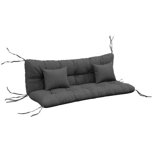 Outsunny Back and Seat Cushion Replacement with 2 Pillows in Charcoal Grey