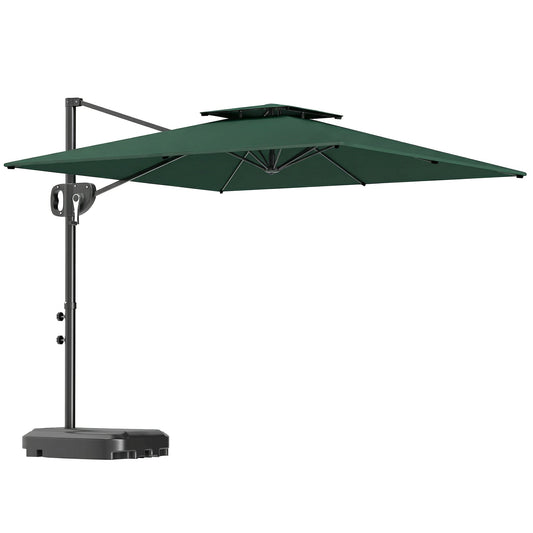 Outsunny Cantilever Parasol in Dark Green