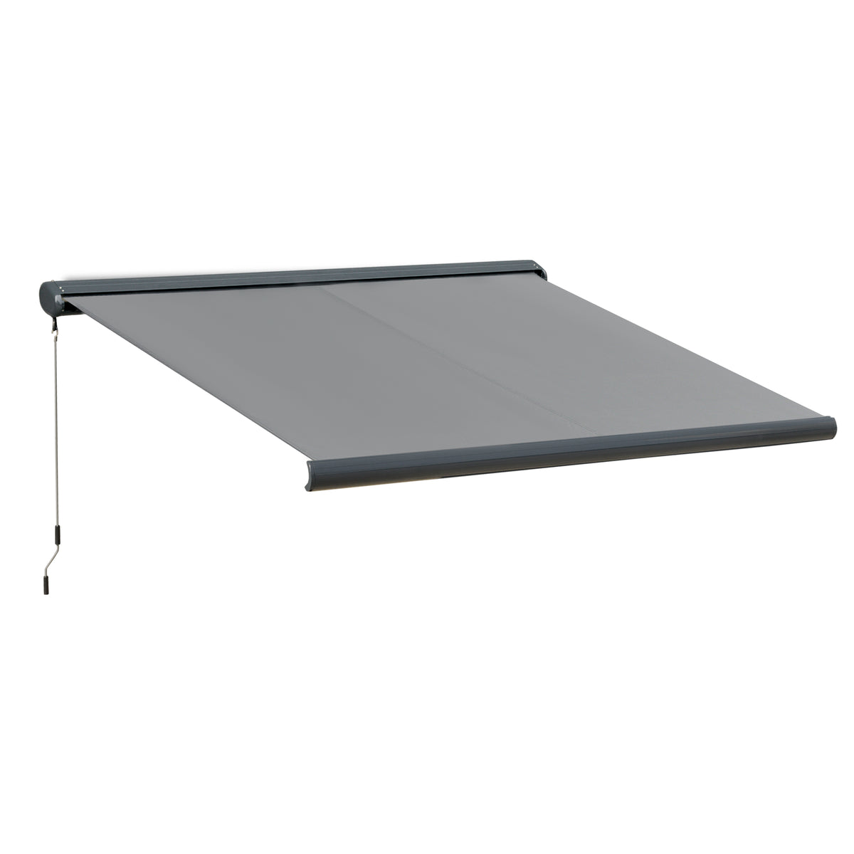 Outsunny Cassette Electric Manual Awning Door Window Retractable Canopy in Grey
