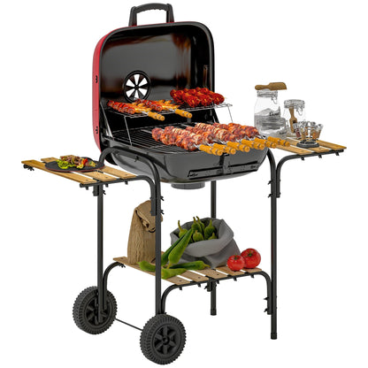 Outsunny Charcoal Barbecue Grill in Red