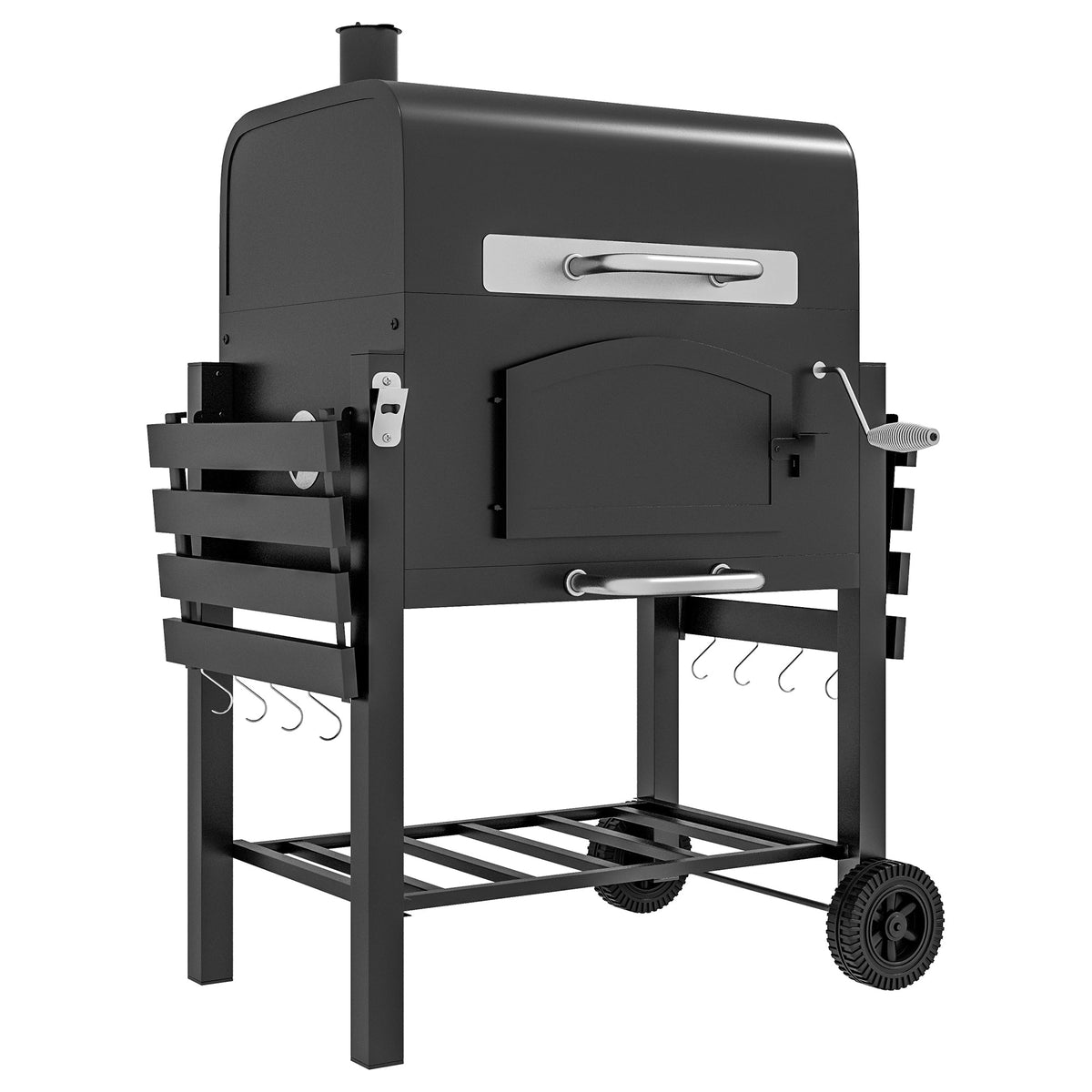 Outsunny 3-in-1 Charcoal BBQ in Black