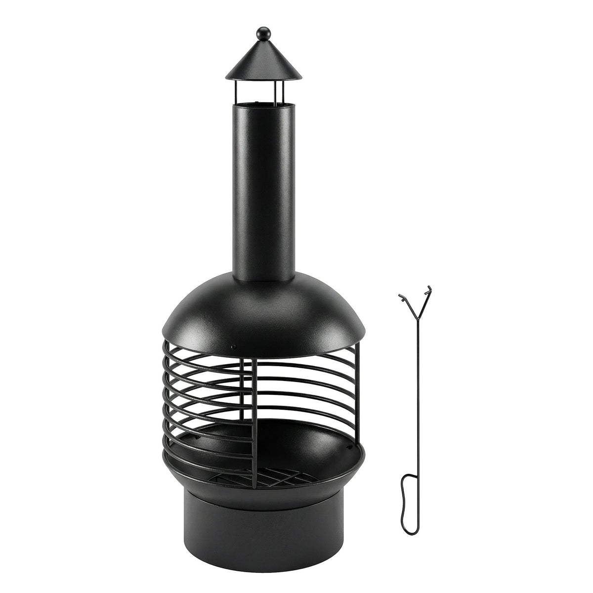 Outsunny Chimney Fire Pit in Black