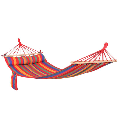 Outsunny Cotton Hammock in Rainbow Stripes