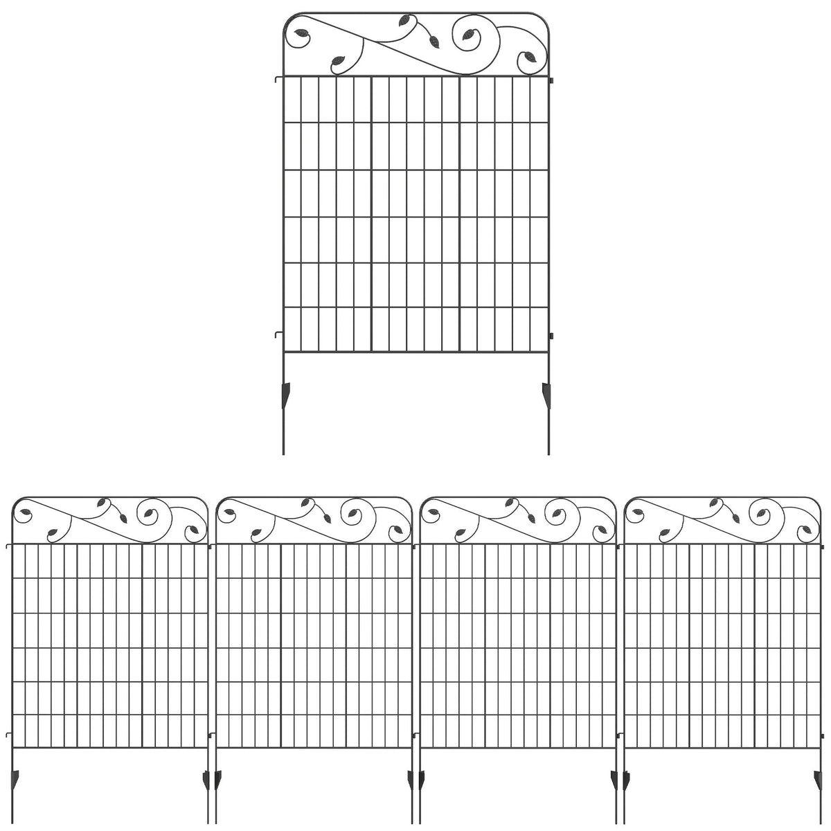 Outsunny Decorative Garden Fencing in Black