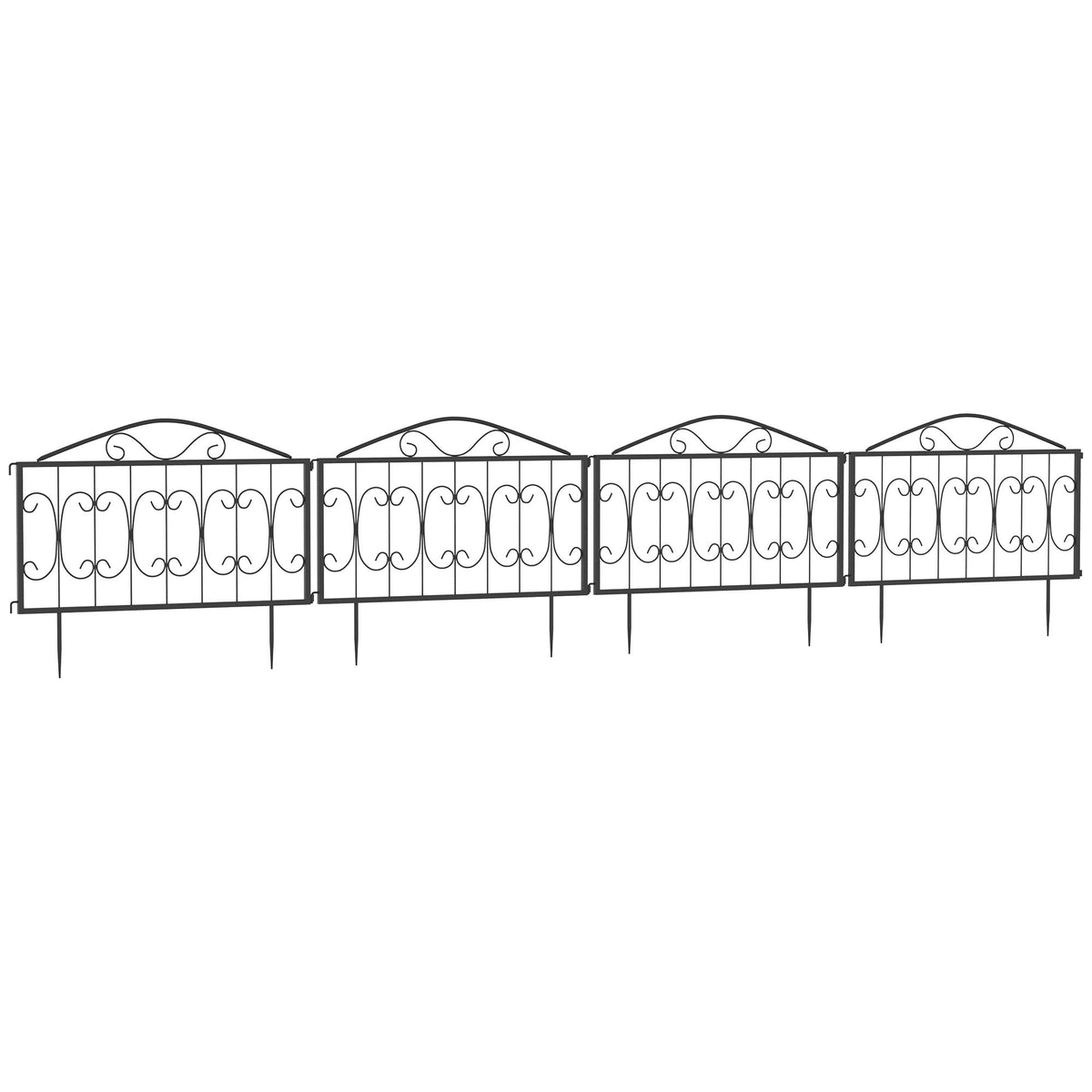 Outsunny Decorative Garden Fencing in Black