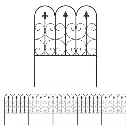 Outsunny Decorative Garden Fencing in Black