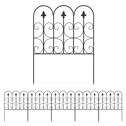 Outsunny Decorative Garden Fencing in Black