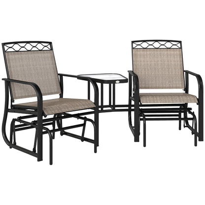 Outsunny Double Outdoor Glider Chair in Brown