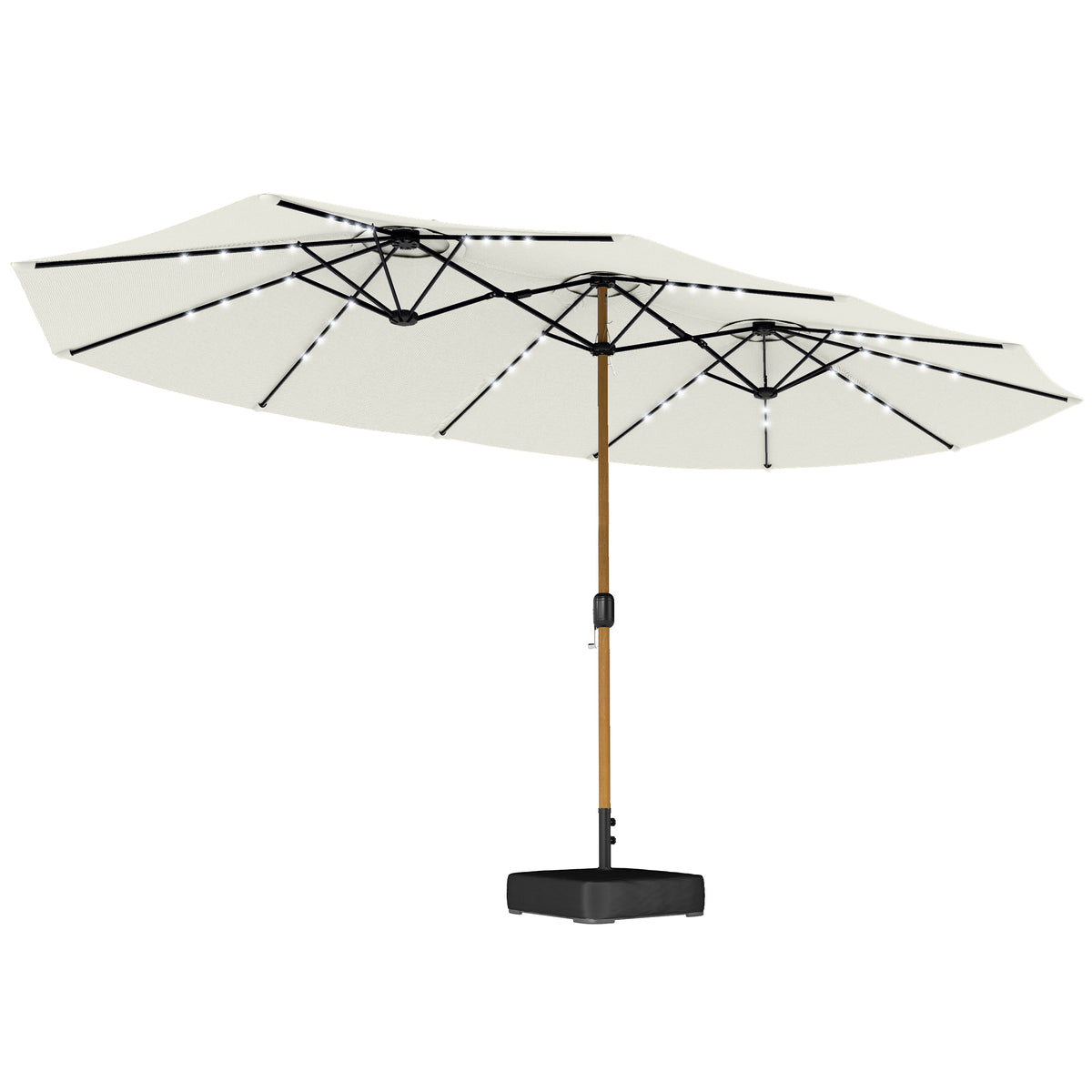 Outsunny Double Sided Garden Parasol in Cream White