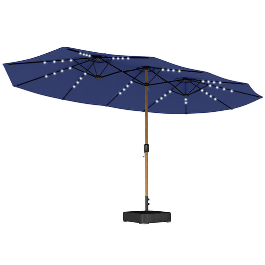 Outsunny Double Sided Garden Parasol in Dark Blue