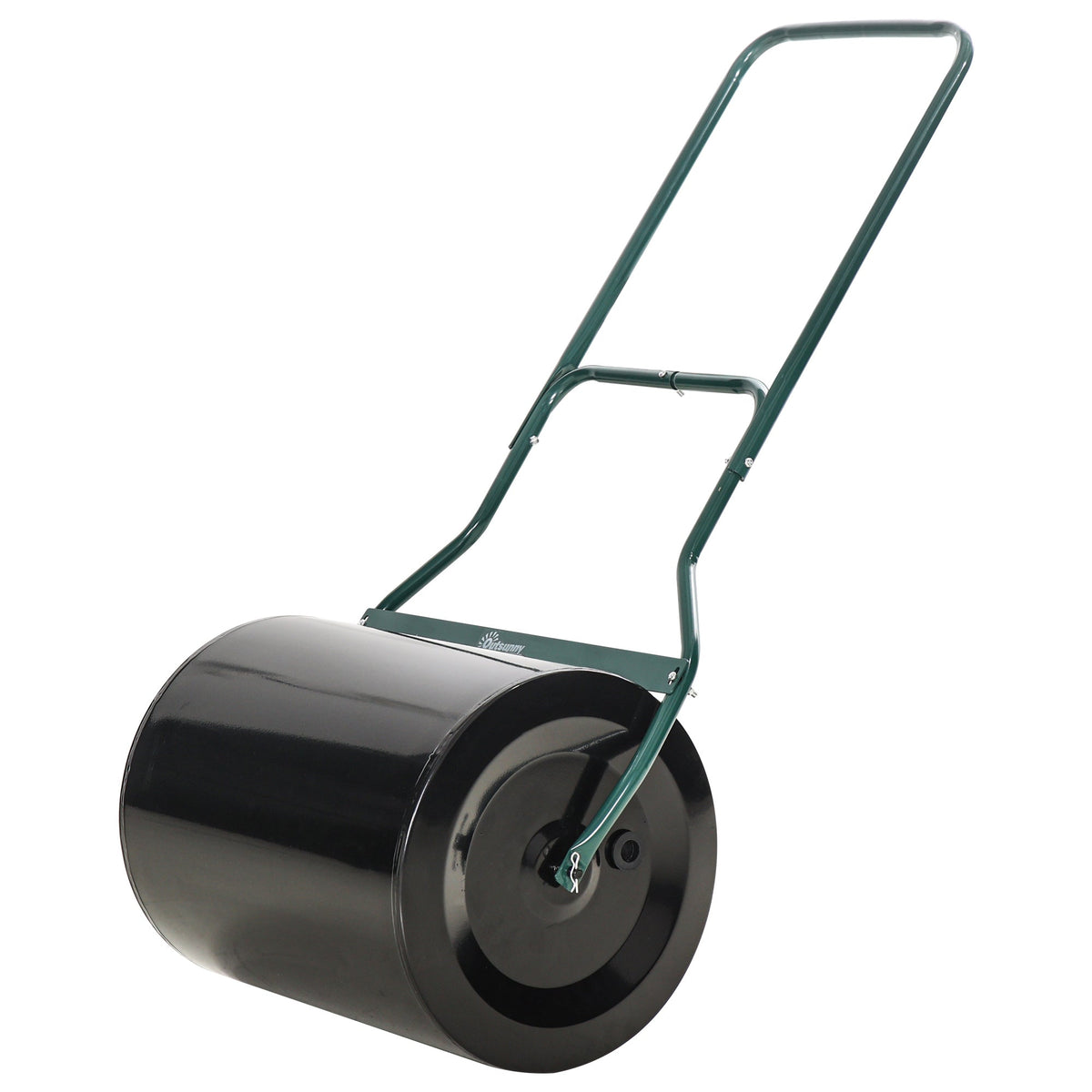 Outsunny 50cm Steel Garden Lawn Roller Push Pull in Black