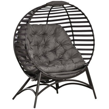 Outsunny Egg Chair with Cushion & Side Pocket in Sand Brown