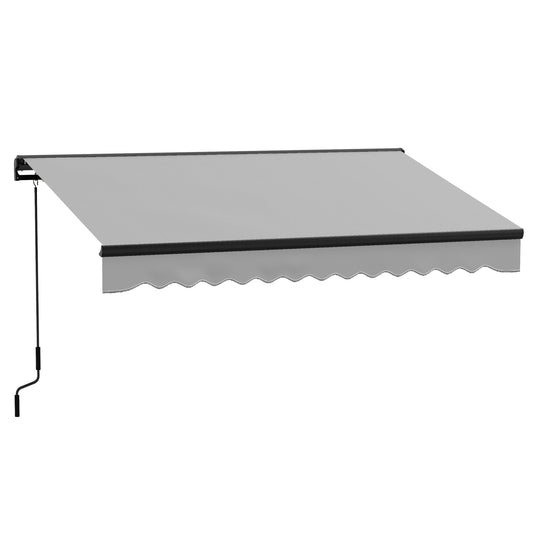 Outsunny Electric Awning with Aluminium Frame and Remote Control in Light Grey