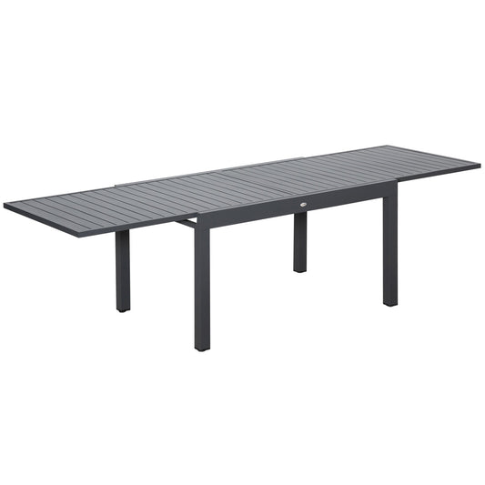Outsunny Extendable Garden Table x 75cm in Dark Grey
