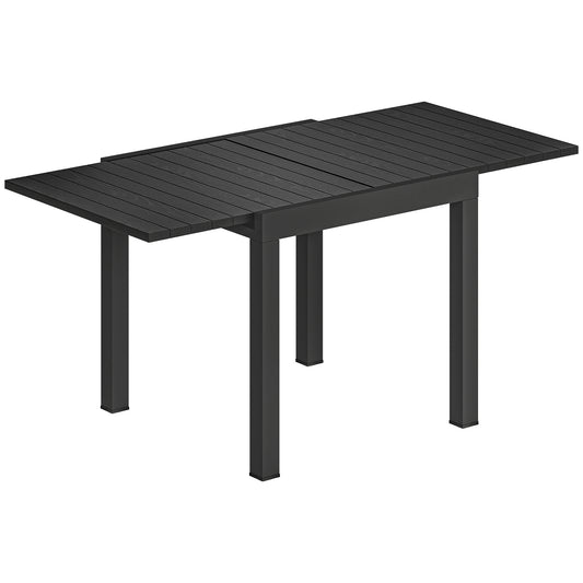 Outsunny Extending Garden Table for 4-6 in Black