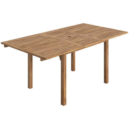 Outsunny Extending Garden Table in a Natural Wood Finish