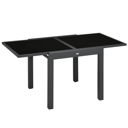 Outsunny Extending Garden Table in Black