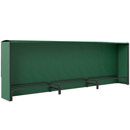 Outsunny Firewood Rack with Waterproof Cover in Dark Green