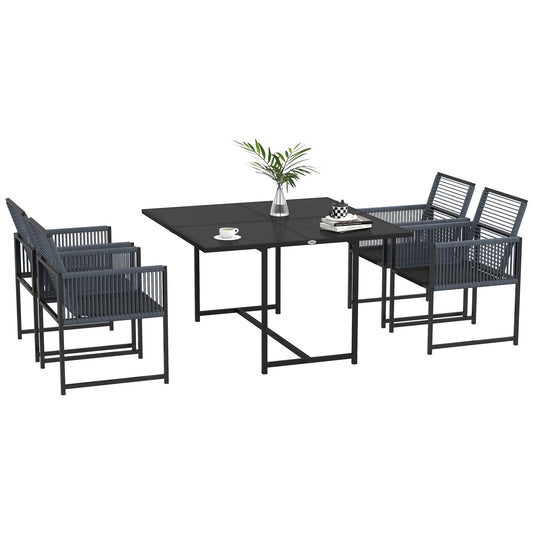 Outsunny Five-Piece Metal Dining Set in Dark Grey