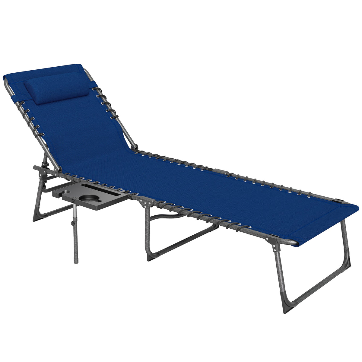 Outsunny Five-Position Reclining Sun Lounger in Dark Blue