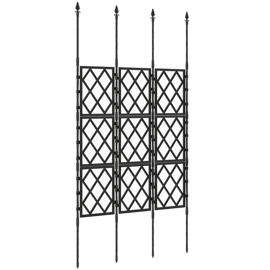 Outsunny Foldable Garden Trellis in Black