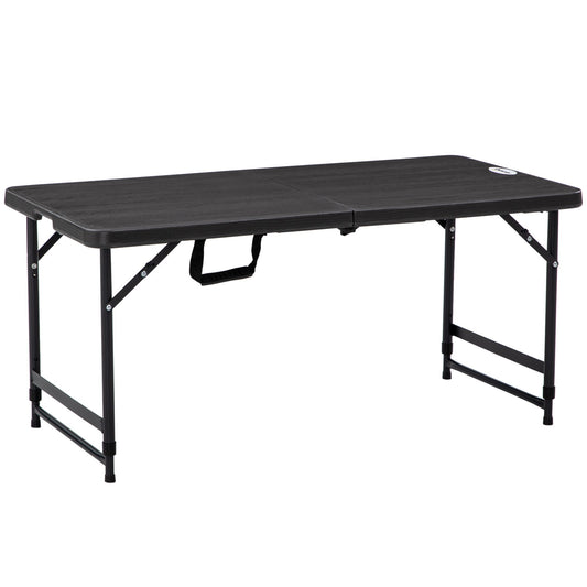 Outsunny Foldable Patio Dining Table for 4 in Dark Grey