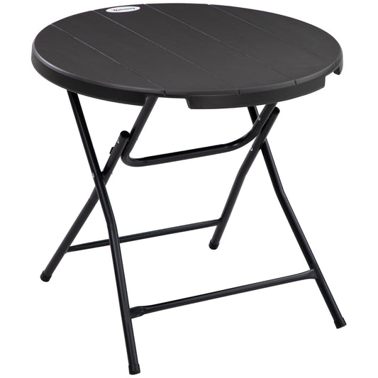 Outsunny Foldable Round Garden Table for 4 in Dark Grey