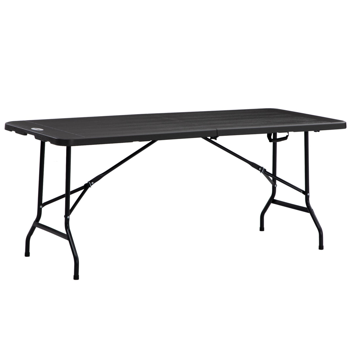 Outsunny Folding Garden Dining Table for 6 in Charcoal Grey