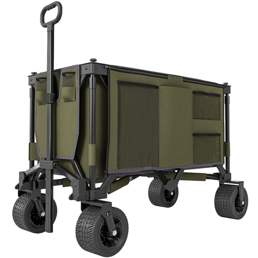 Outsunny Folding Garden Trolley in Green