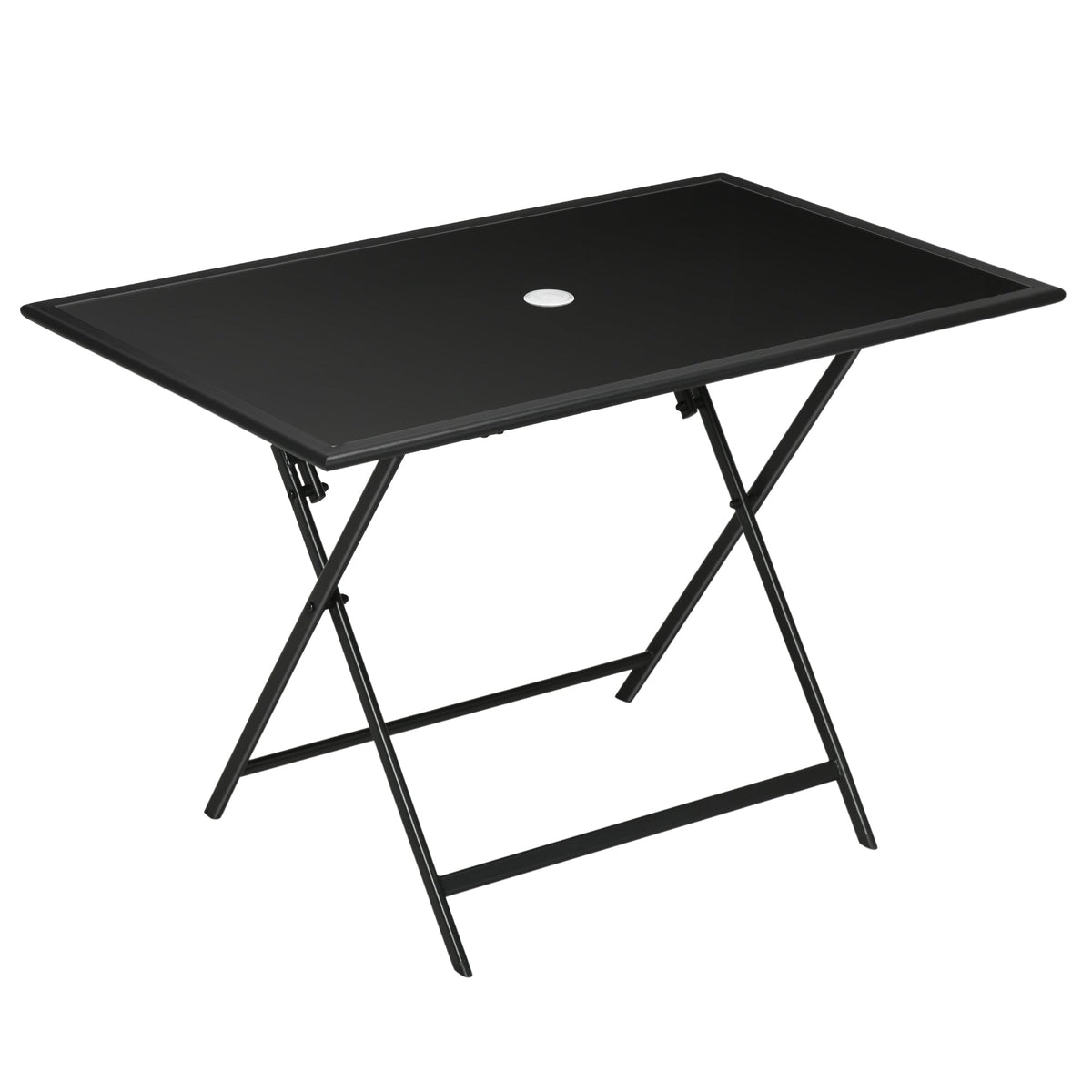 Outsunny Folding Outdoor Dining Table for 6 in Black