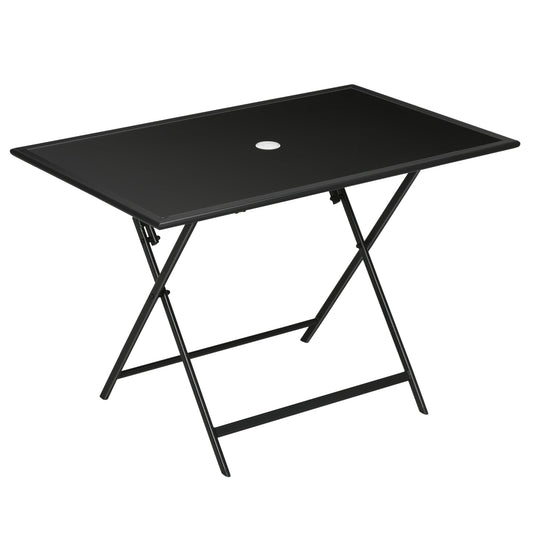 Outsunny Folding Outdoor Dining Table for 6 in Black
