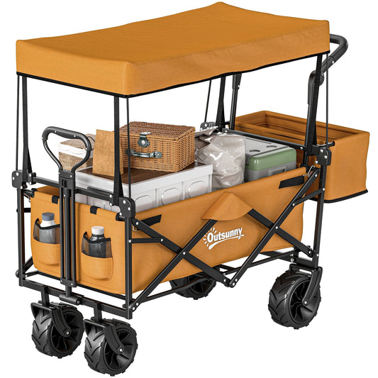 Outsunny 120L Festival Trolley on Wheels in Orange