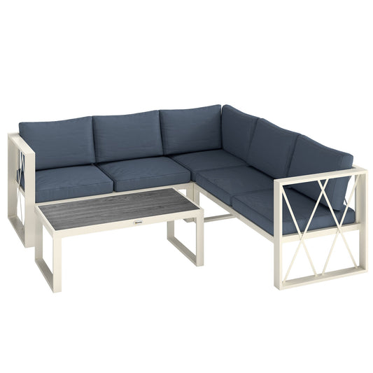Outsunny Four-Piece L Shaped Garden Furniture Set in Grey