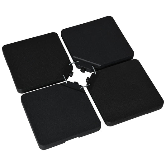 Outsunny Four-Piece Plastic Cantilever Parasol Base in Black