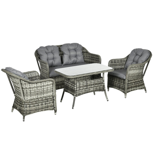 Outsunny Four-Piece Rattan Set in Grey