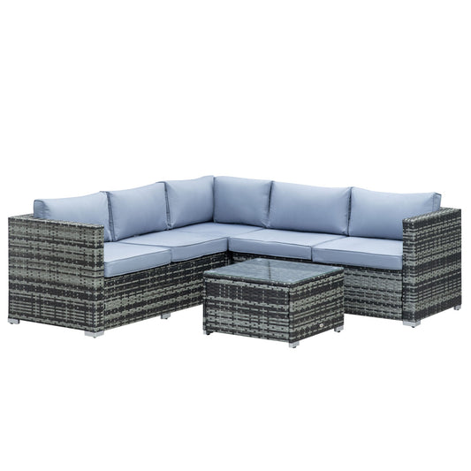 Outsunny Four-Piece Rattan Sofa Set in Grey
